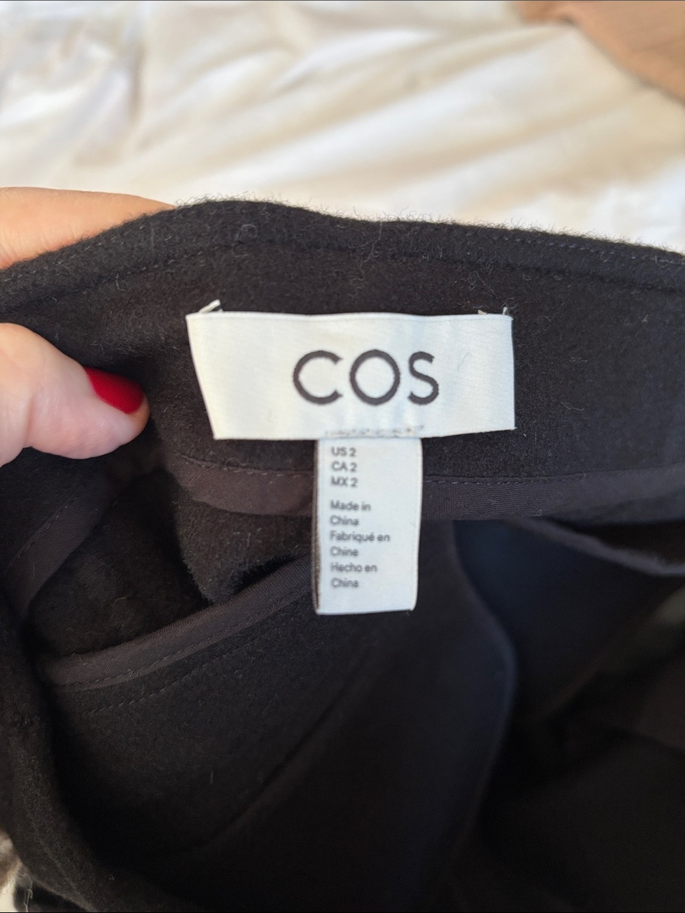 COS Black Wide-Leg Barrel Boiled Wool Pants - Picture 4 of 5
